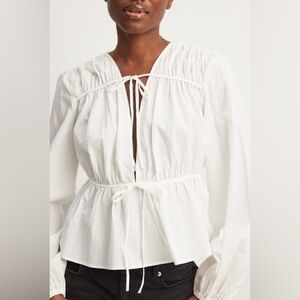 Polo by Ralph Lauren White Blouse with Tie Detail